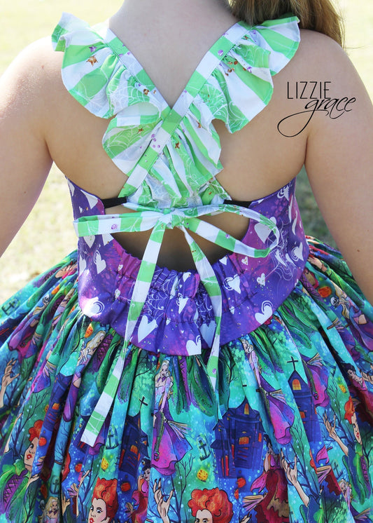 Spellbound Sisters - Lime Green Stripes