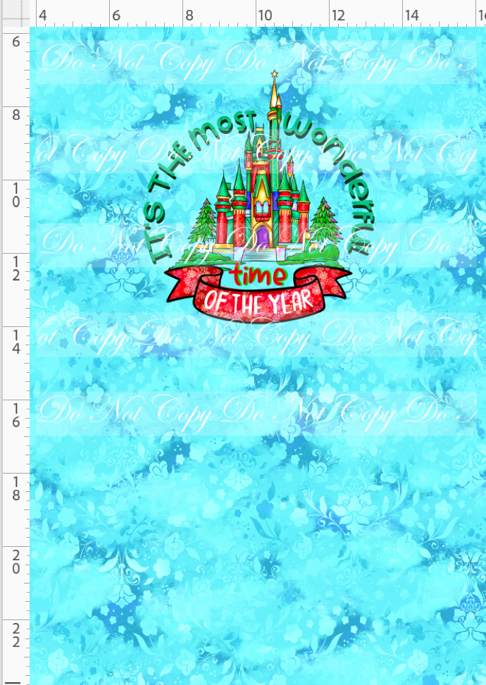 A Princess Christmas Story - panel - blue - castle - CHILD