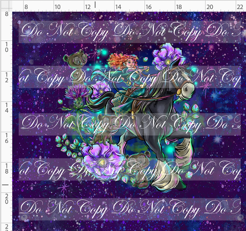 Brave at Heart - panel - purple - Horse - ADULT