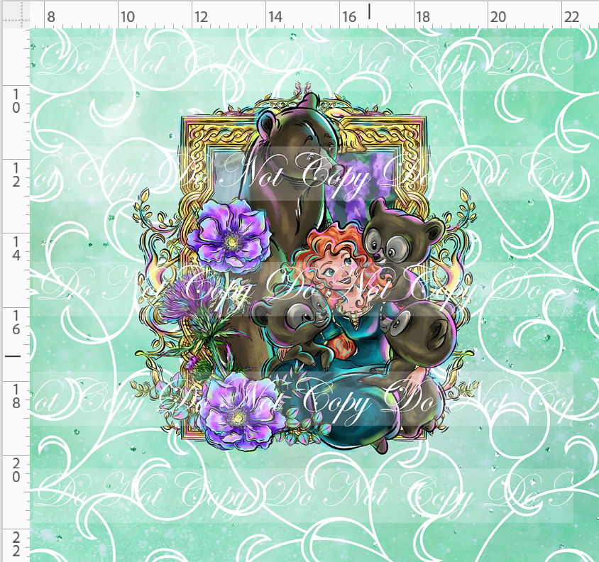 Brave at Heart - panel - sea foam- frame - ADULT