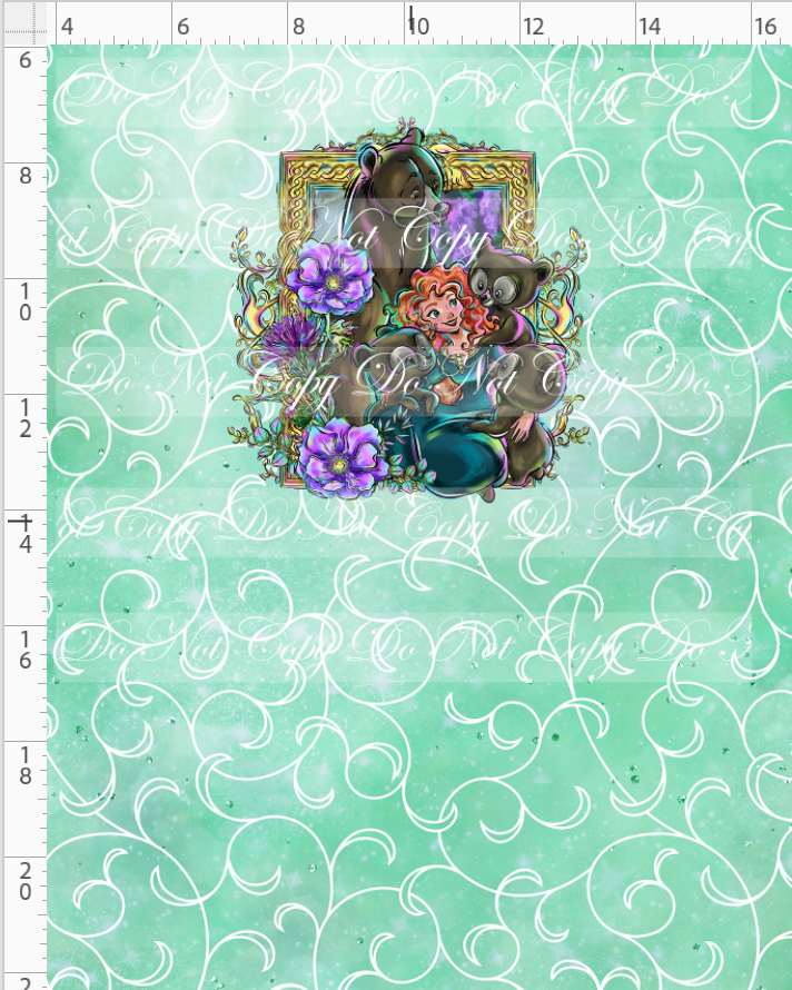 Brave at Heart - panel - sea foam- frame - CHILD