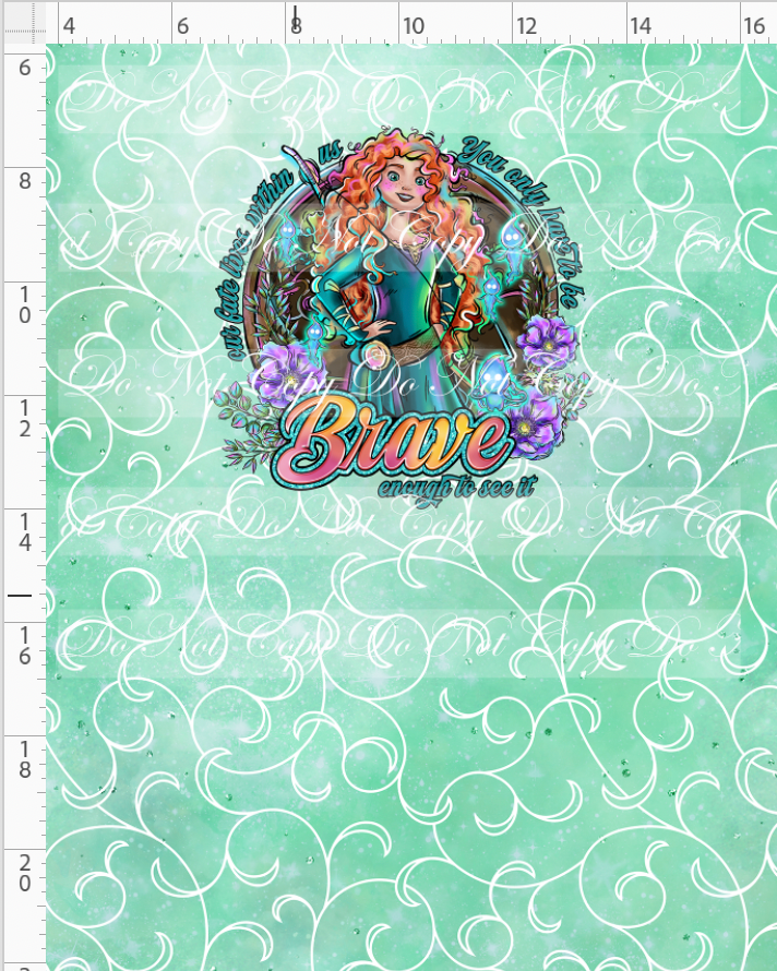 Brave at Heart - panel - sea foam- words - CHILD