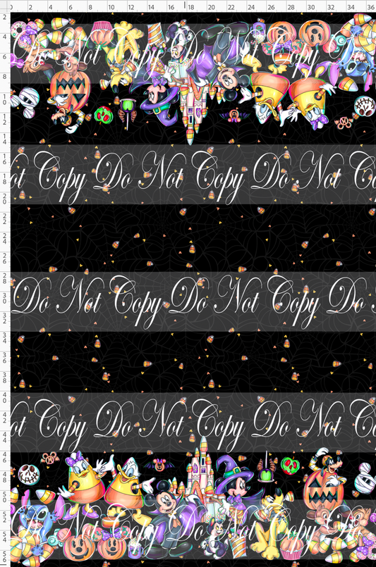 Candy Corn Friends-Double Border-black