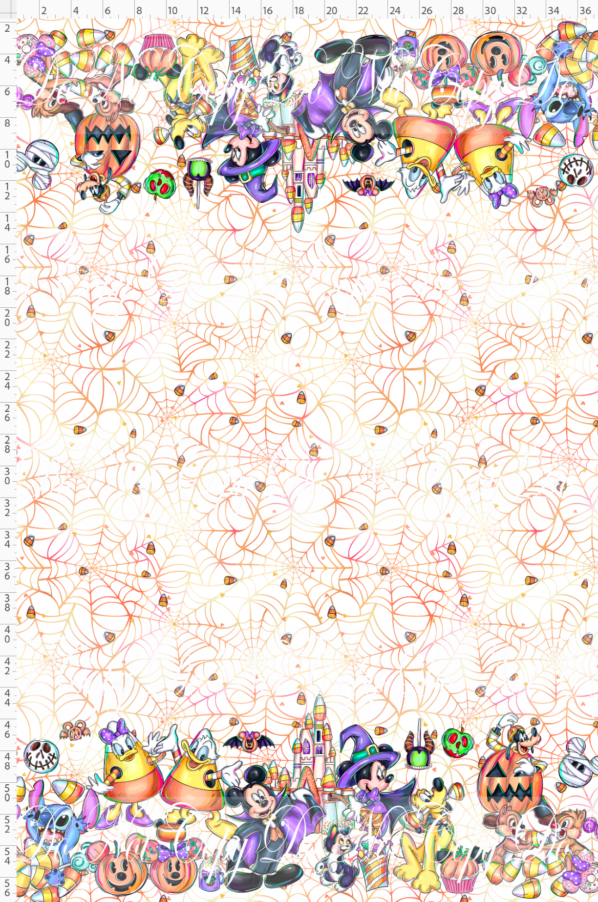 Candy Corn Friends-Double Border-white
