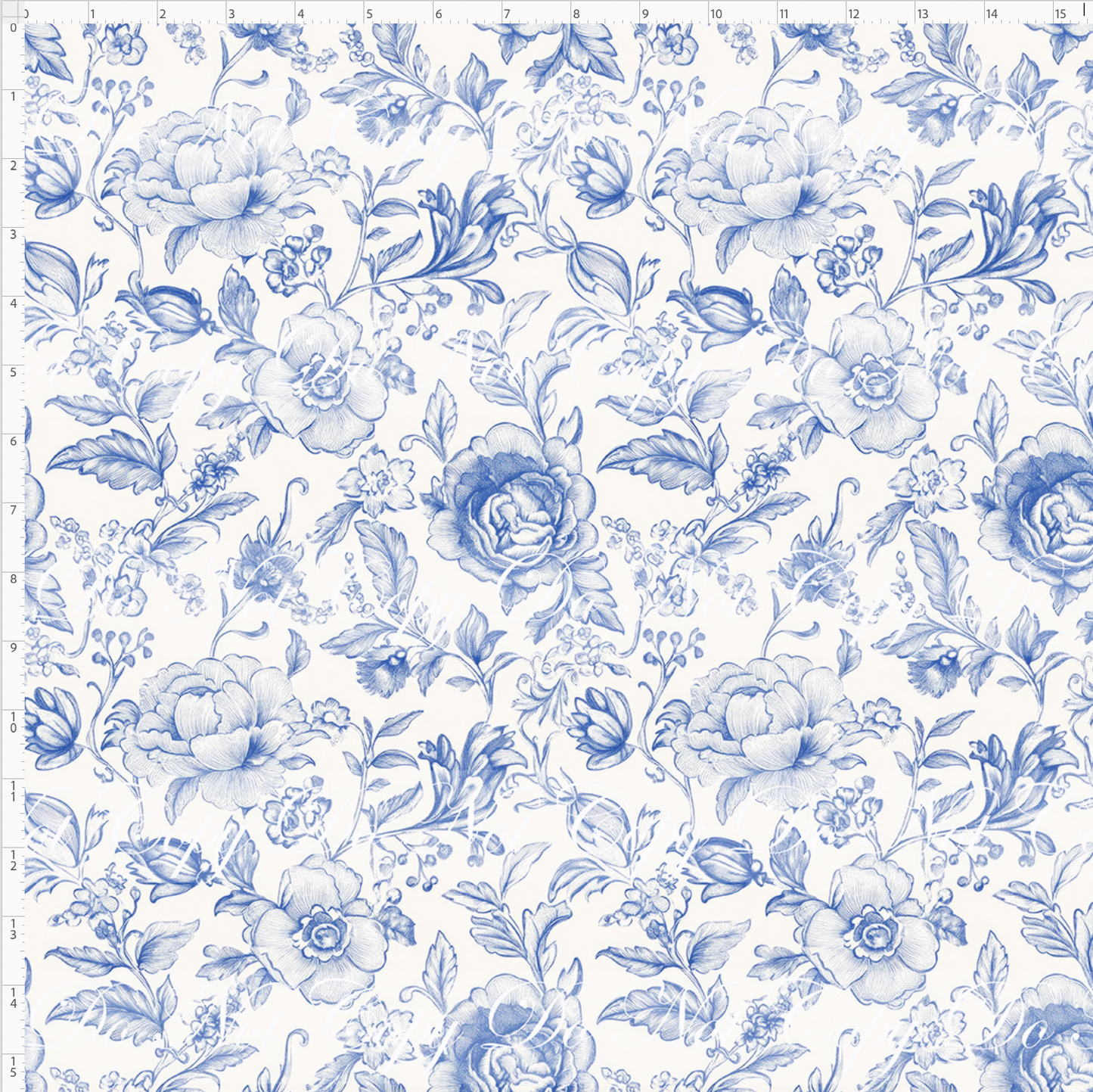 Chinoiserie Floral - Blue - Regular Scale