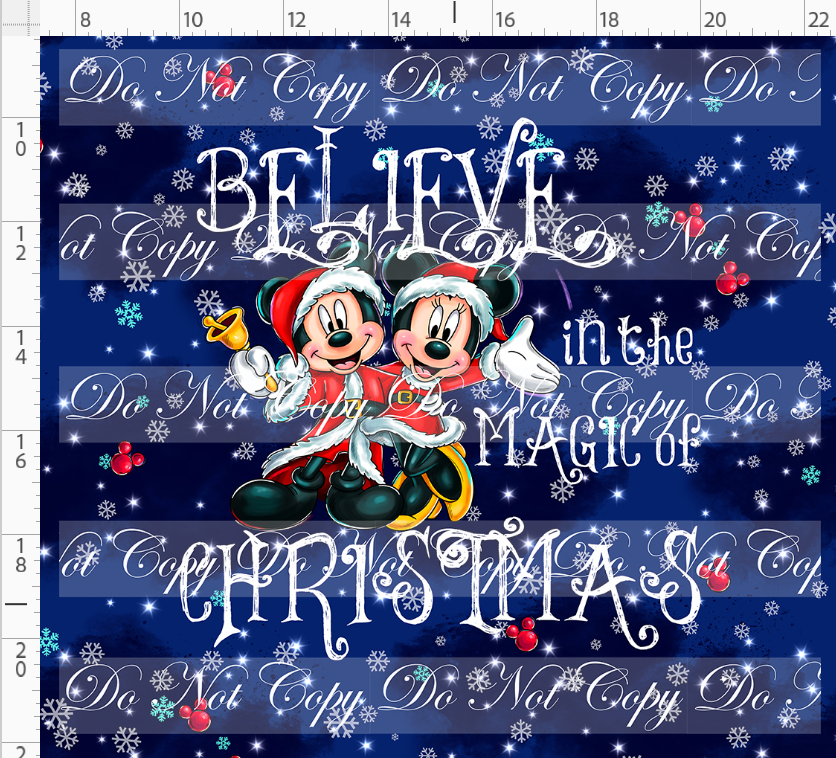 Christmas Globes - Panel - Believe - Navy - Adult