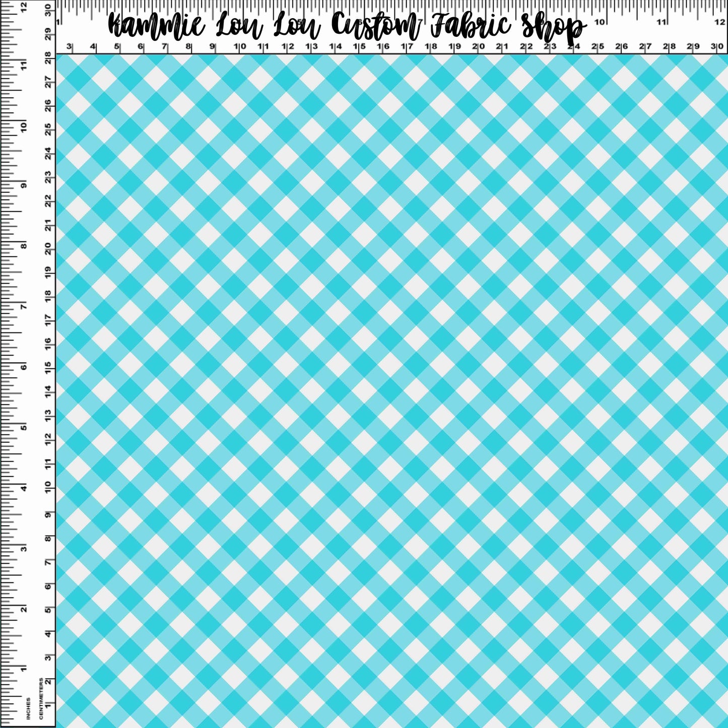 Country Roads - Gingham Aqua
