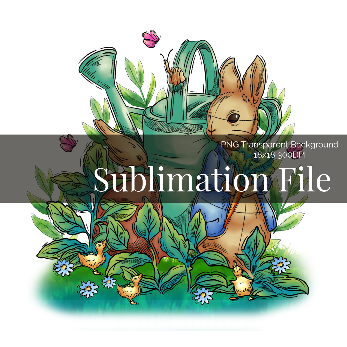 Curious Rabbit - Sublimation File PNG - Digital Download