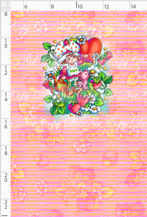 Down in the Strawberry Patch - Panel - CHILD - Pink