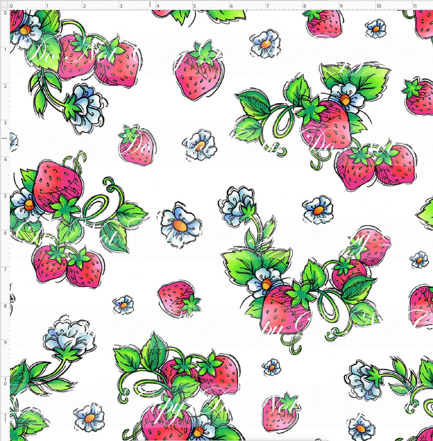 Down in the Strawberry Patch - Strawberry Toss Coordinate - White