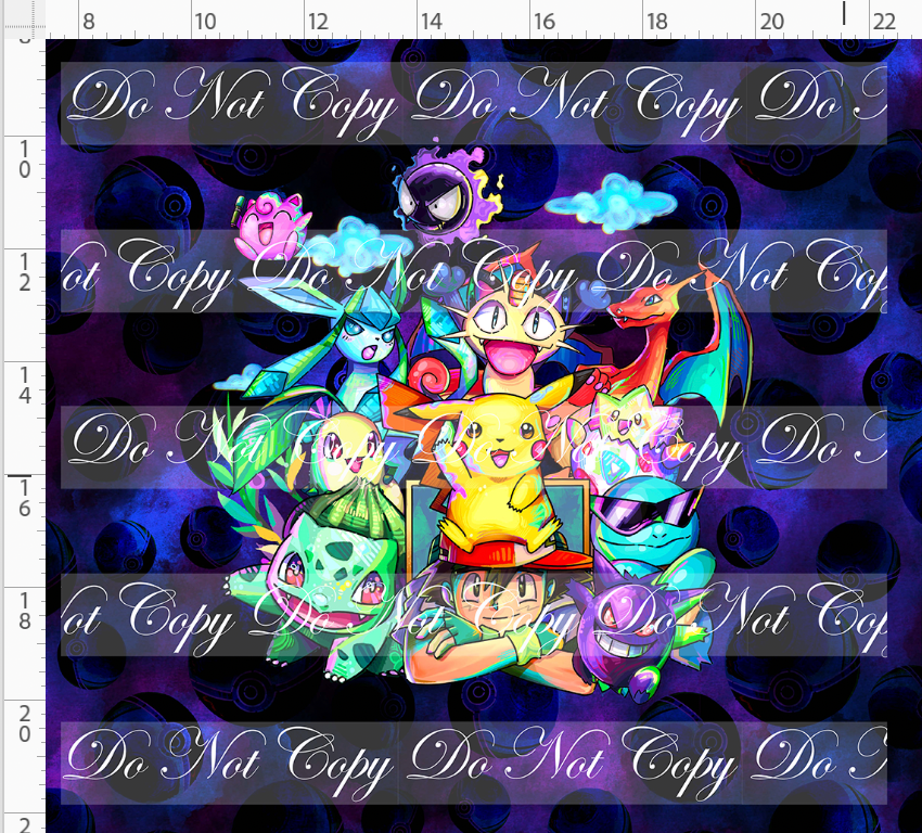 Elemental Critters - Panel - Popular group - Blue purple background - adult