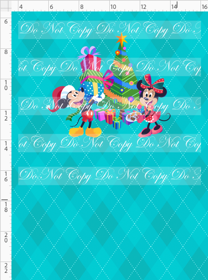 Festive Christmas-Panel-Mice-Turqoise-Child