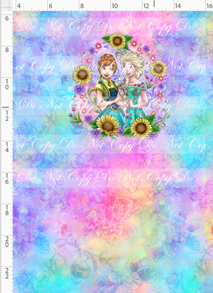 Forever Frozen - panel - colorful flowers - sister sunflower - CHILD