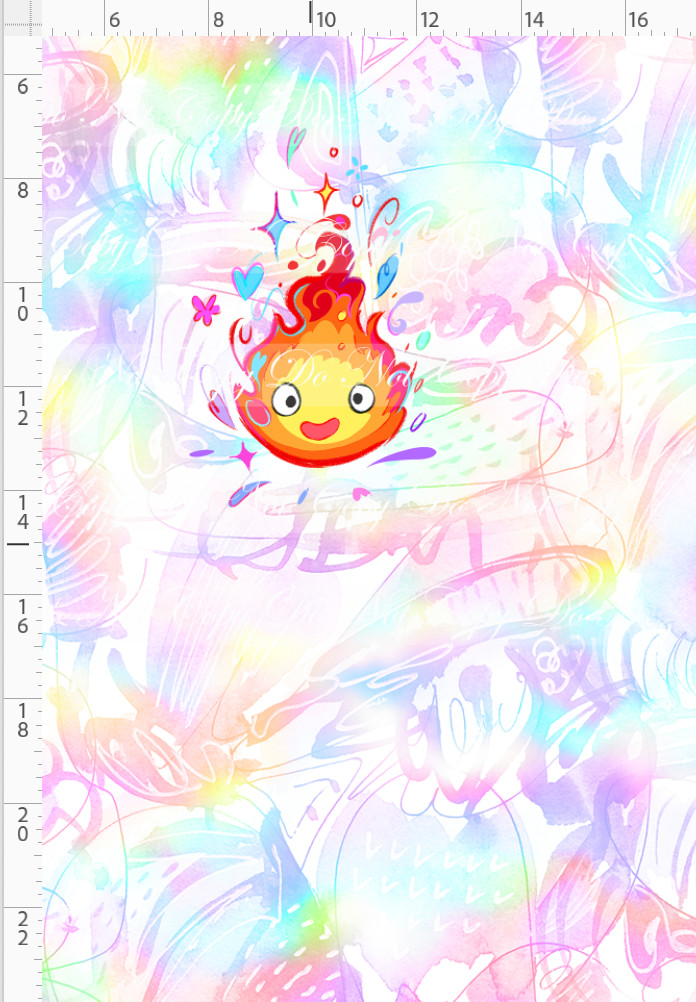 Ghibili Doodles - Panel - rainbow - Fire - CHILD