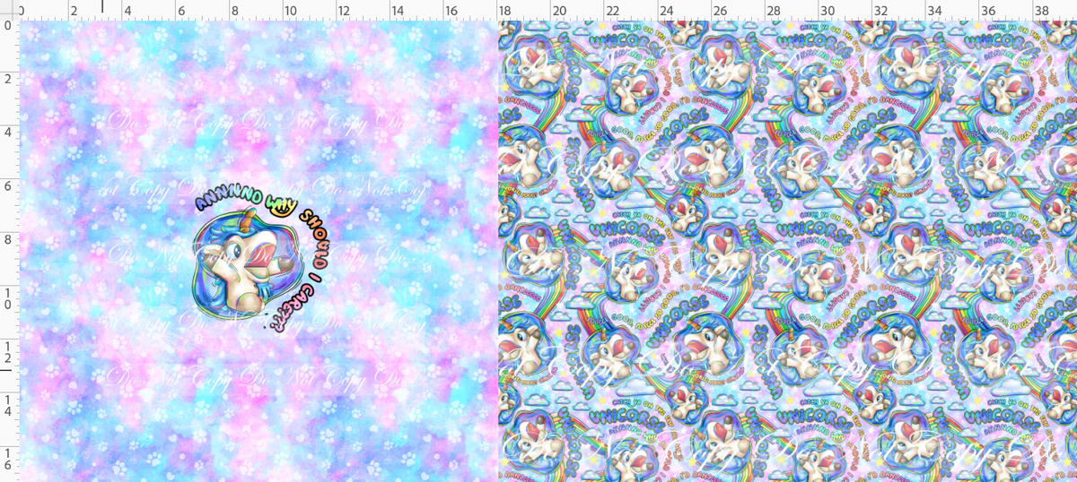 Heeler Hideaway - unicorse - Blue Purple - Bag Maker Roll - small scale 6x6 max image