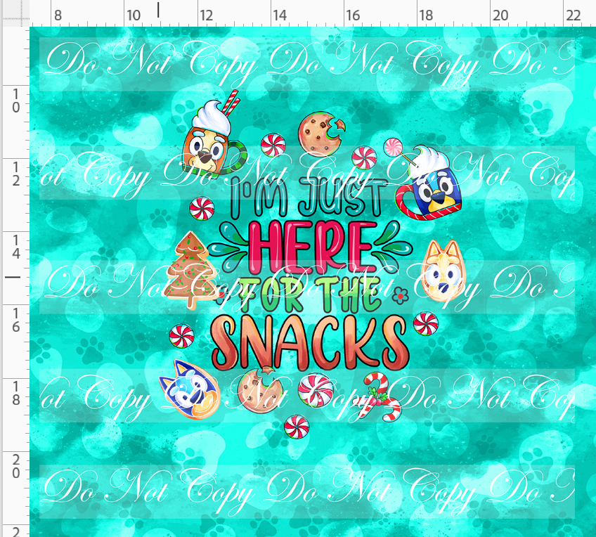 Heeler Holidays - panel - green - snacks - ADULT