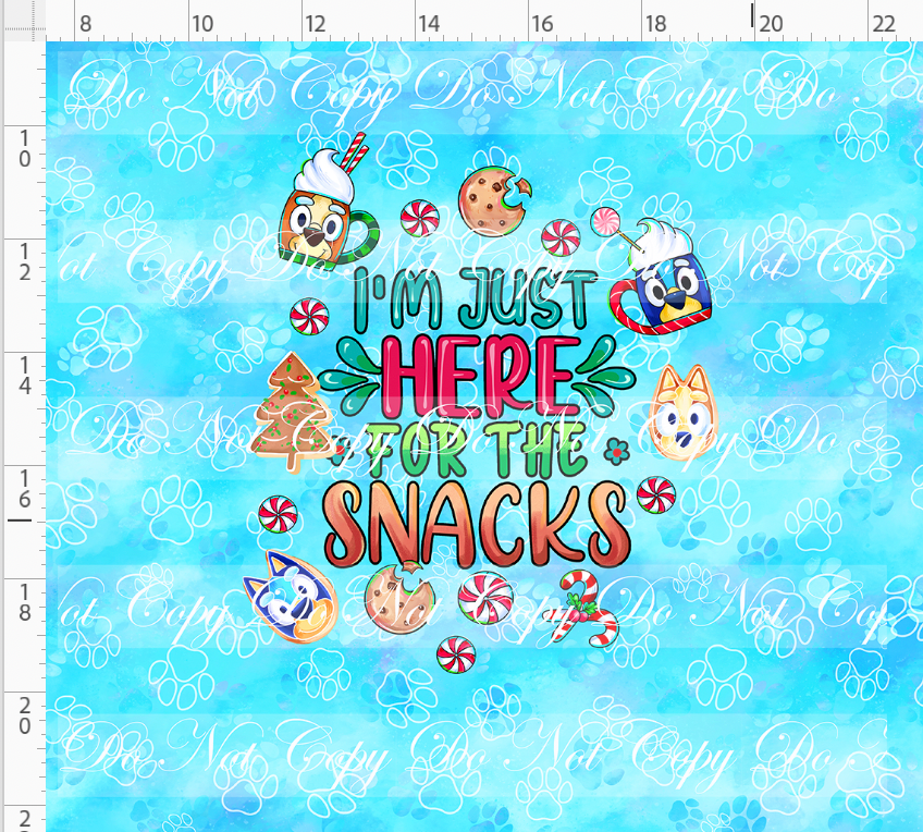 Heeler Holidays - panel - sky blue - snacks - ADULT