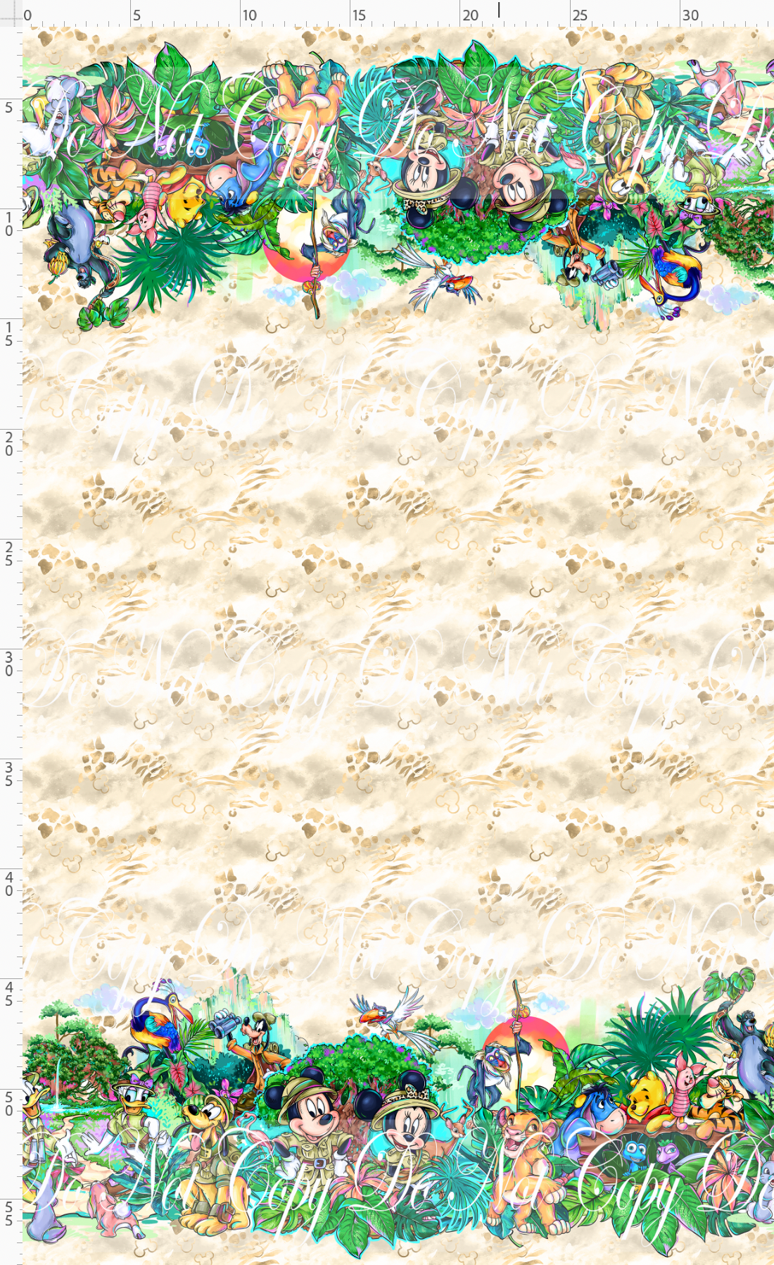 Jungle Journey - Double Border - Tan