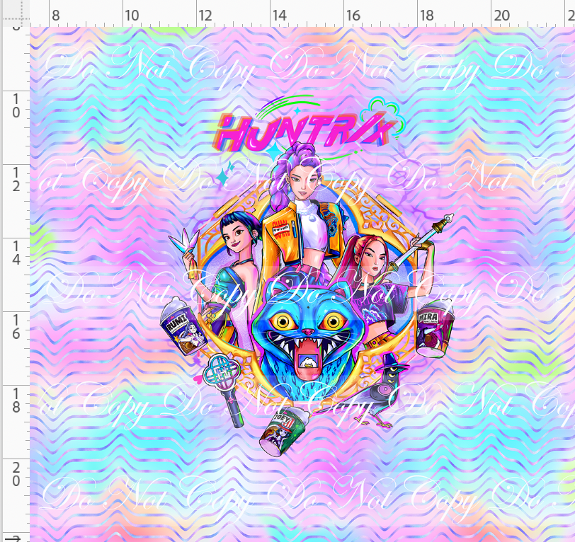KPOP Huntrix - Panel - ADULT - 3 girls with elements - Pastel