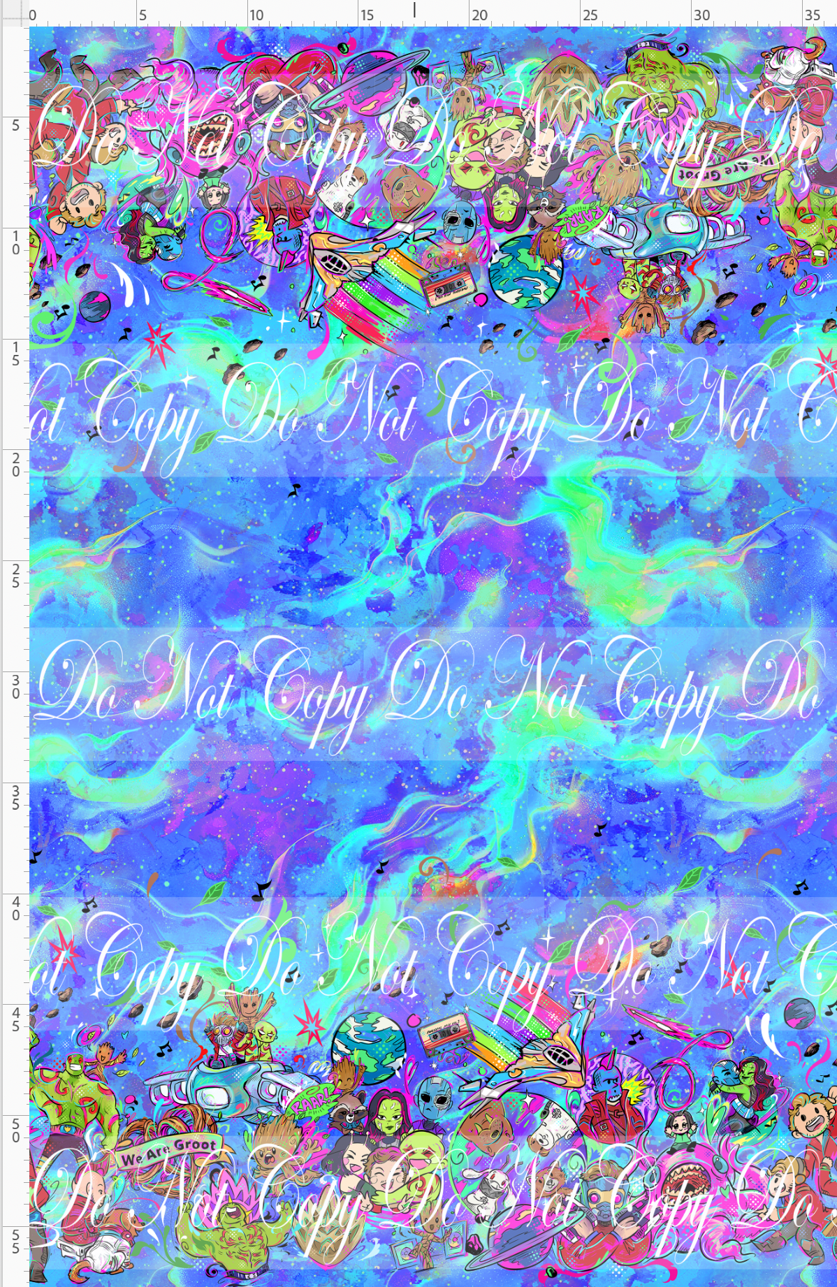 Kawaii Lord of the Galaxy - double border - blue