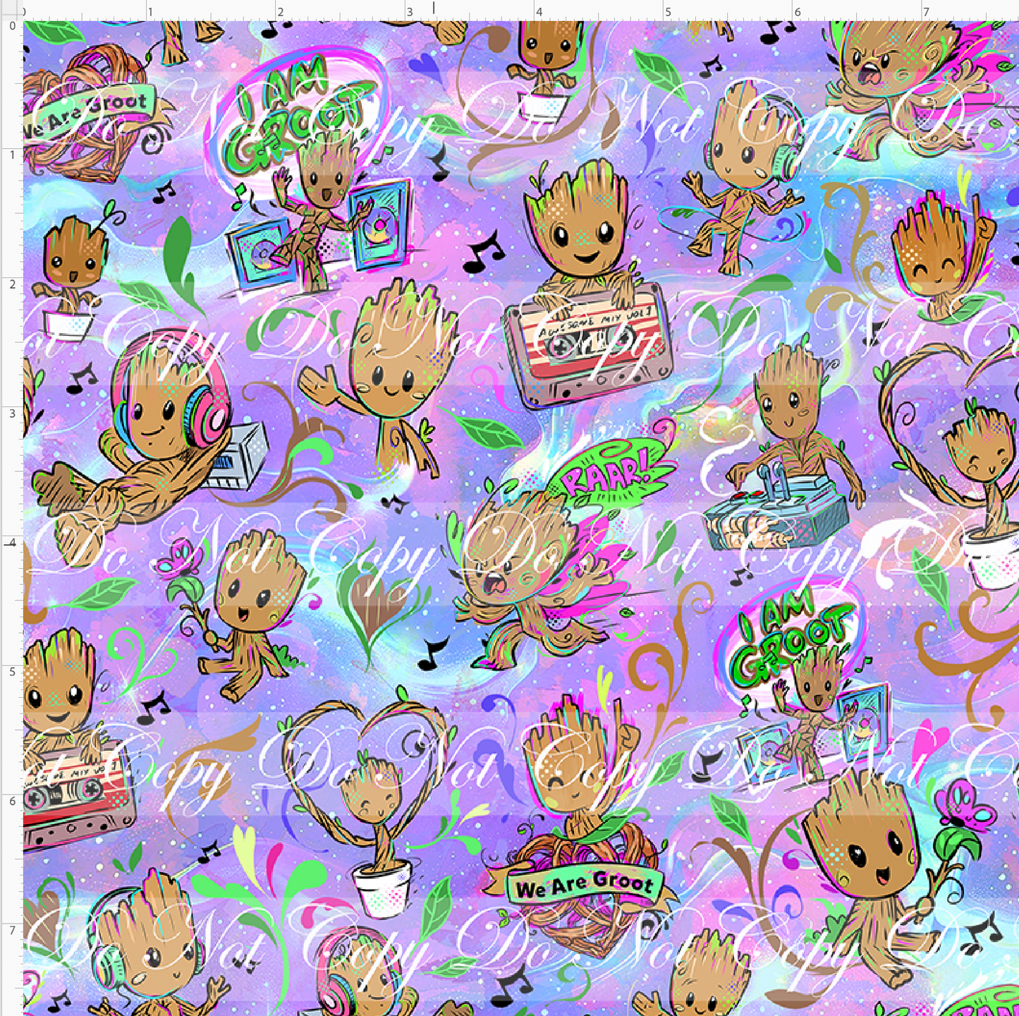 Kawaii Lord of the Galaxy - groot - purple - SMALL SCALE