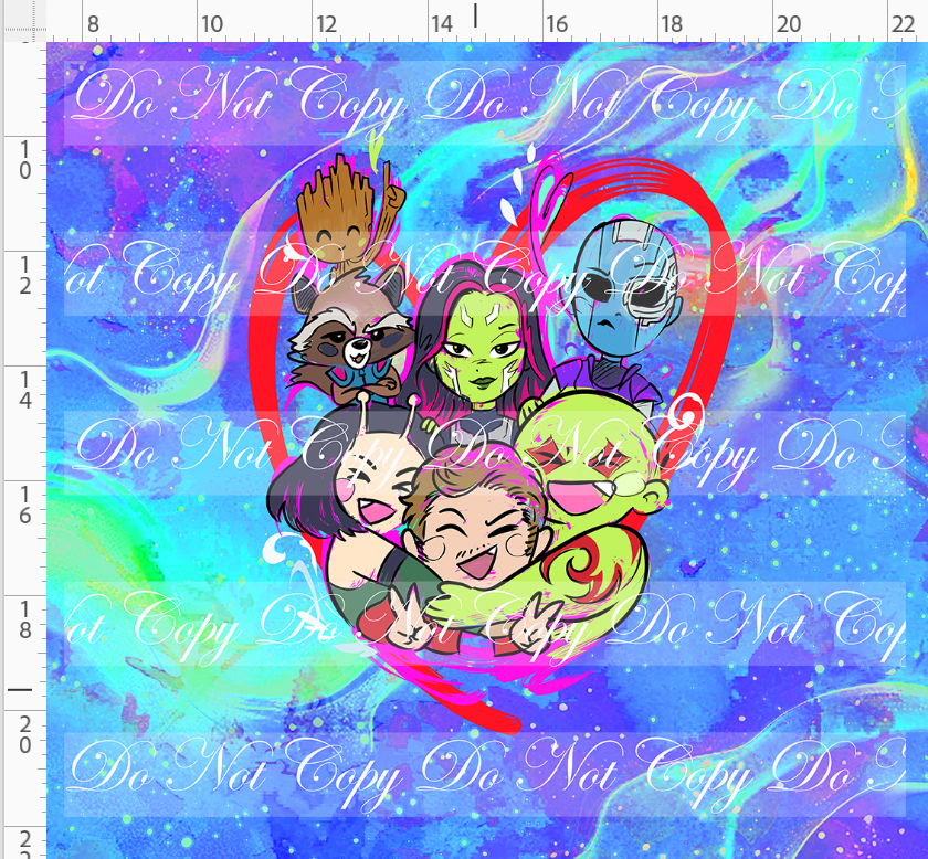 Kawaii Lord of the Galaxy - panel - blue - heart - ADULT