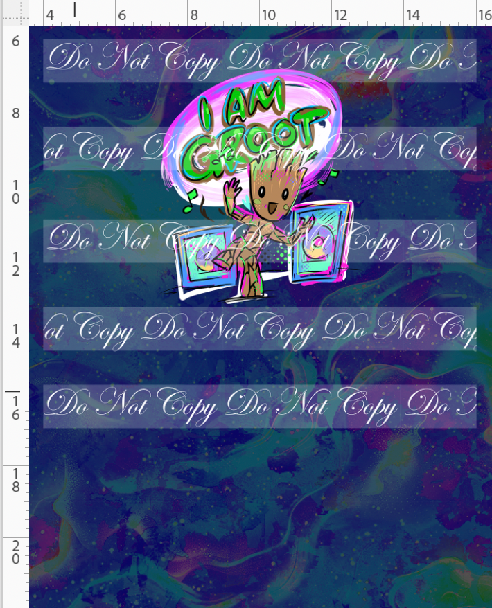Kawaii Lord of the Galaxy - panel - navy - groot dancing - CHILD