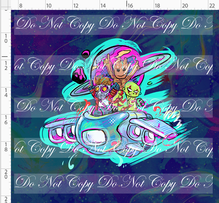 Kawaii Lord of the Galaxy - panel - navy - space ship - ADULT