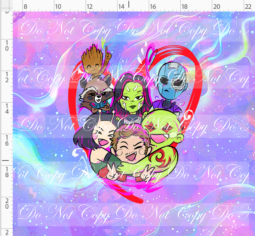 Kawaii Lord of the Galaxy - panel - purple - heart - ADULT