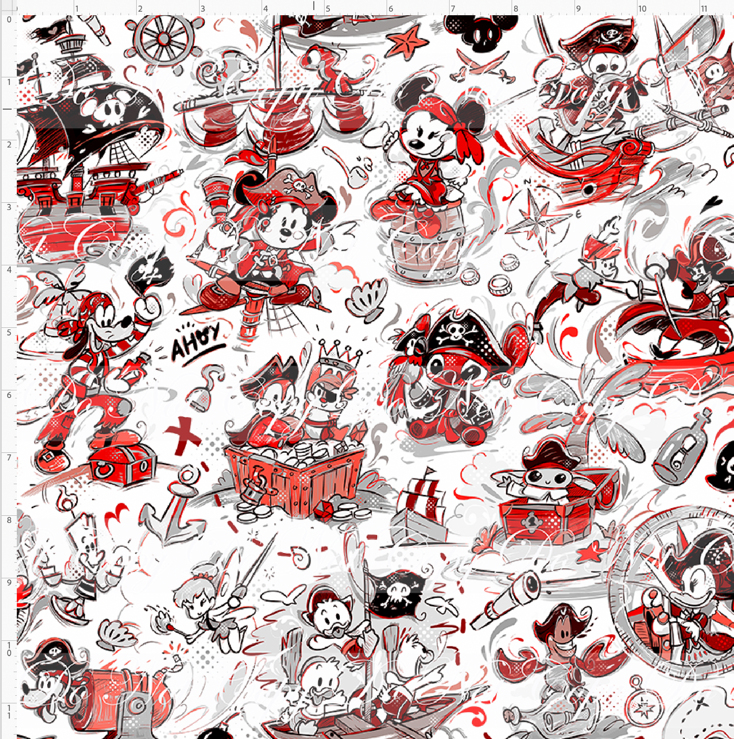 Kawaii Pirates - Main - red - REGULAR SCALE