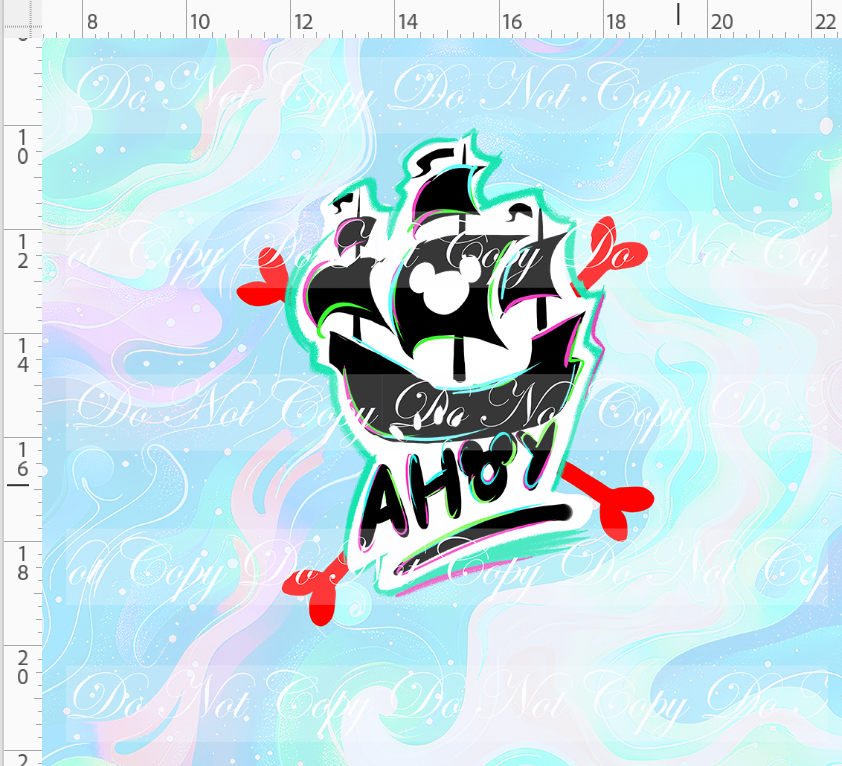Kawaii Pirates - panel - AHOY Ship - pastel - ADULT