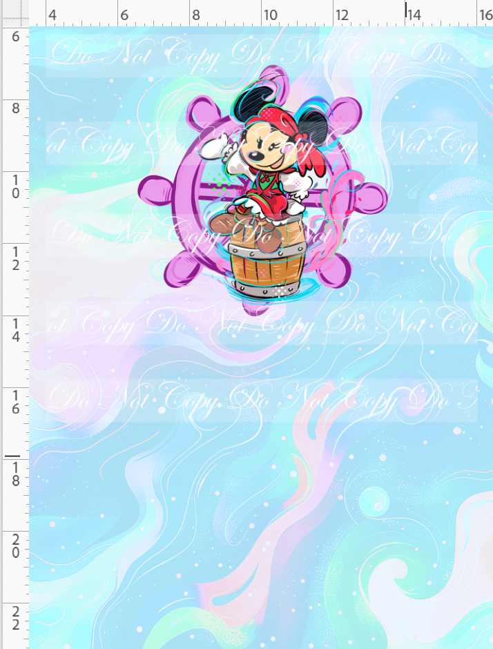 Kawaii Pirates - panel - Girl Mouse - pastel - CHILD