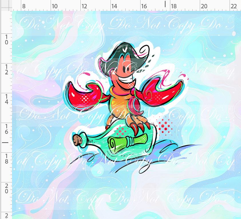 Kawaii Pirates - panel - Lobster - pastel - ADULT