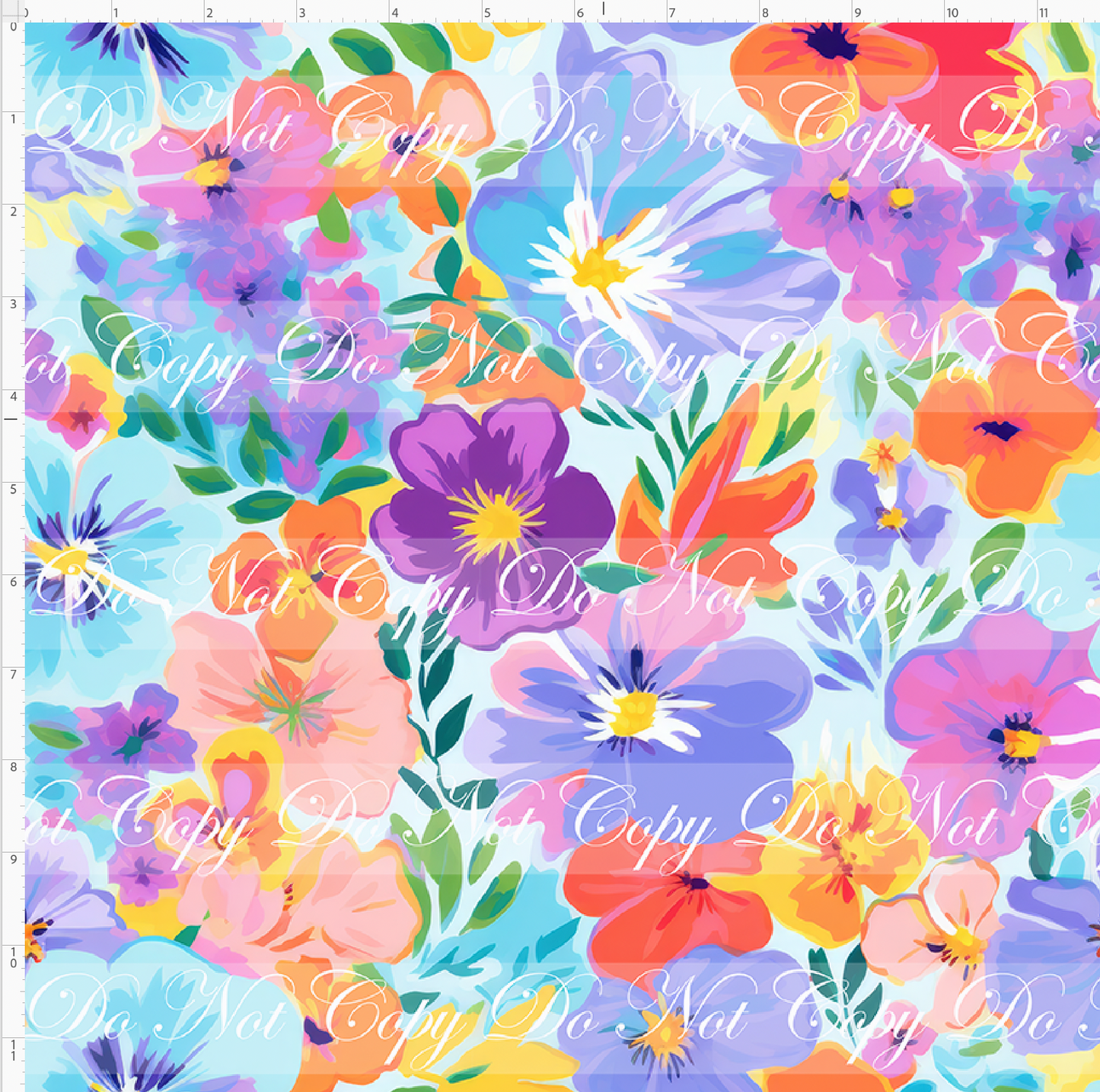 Lilac & Linen - Pansy Bouquet on Light Blue Mix