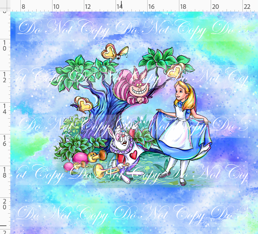 Lost in Wonderland-Panel-Main Character-blue green-Adult