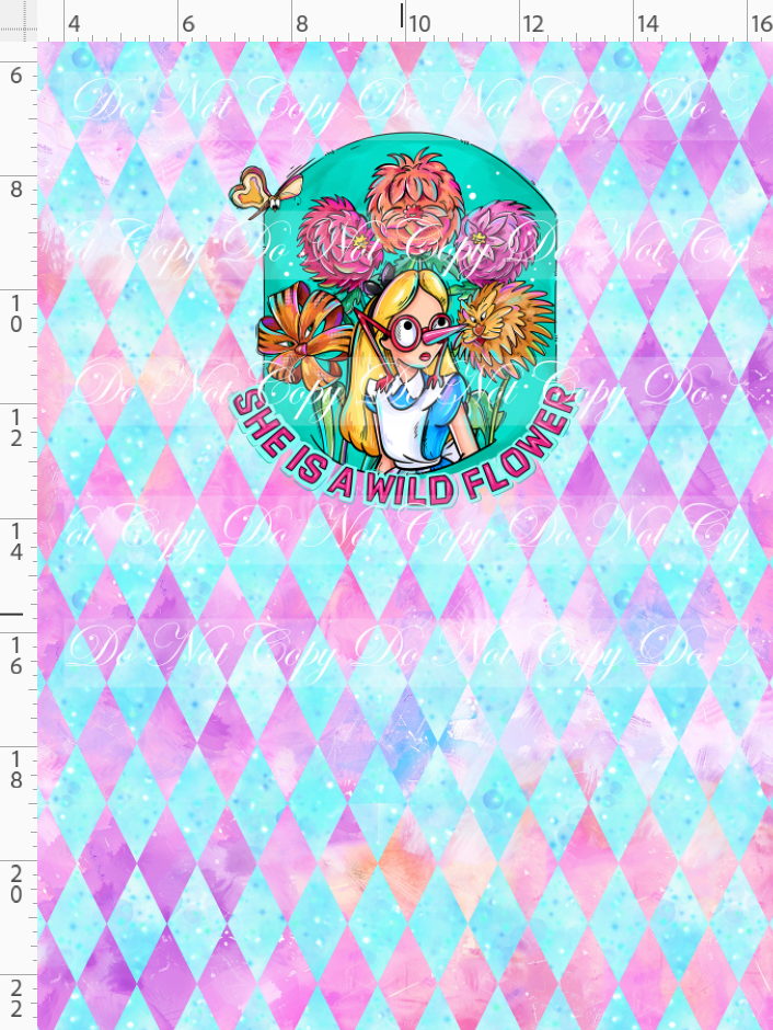 Lost in Wonderland-Panel-wildflower-pink blue-Child