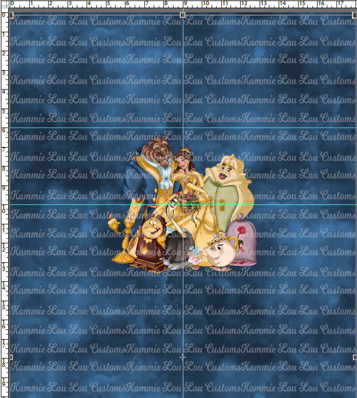 MAGICAL VACATION - ALL STACKED UP - PANELS - THE ROSE - ALL - DK BLUE - ADULT (30X36)