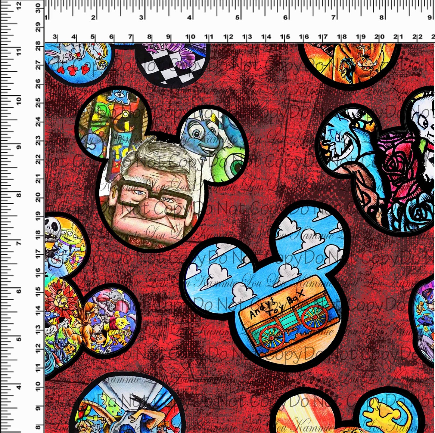 Magic Art - Art Heads - Red Grunge