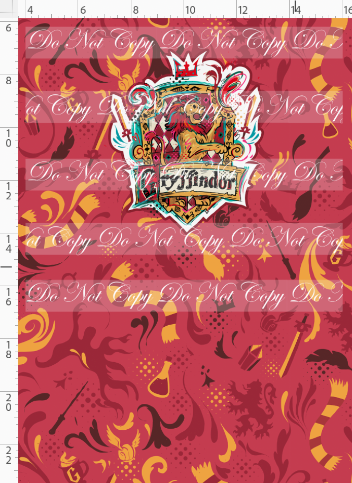 Magical Mischief-panel-red crest-red house background-child