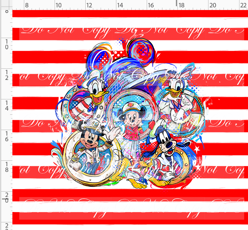 Magical Voyages - Panel - Everyone - red sketchy stripe - adult