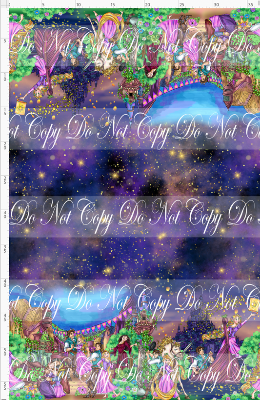 Maiden in the Tower -double border - dark purple