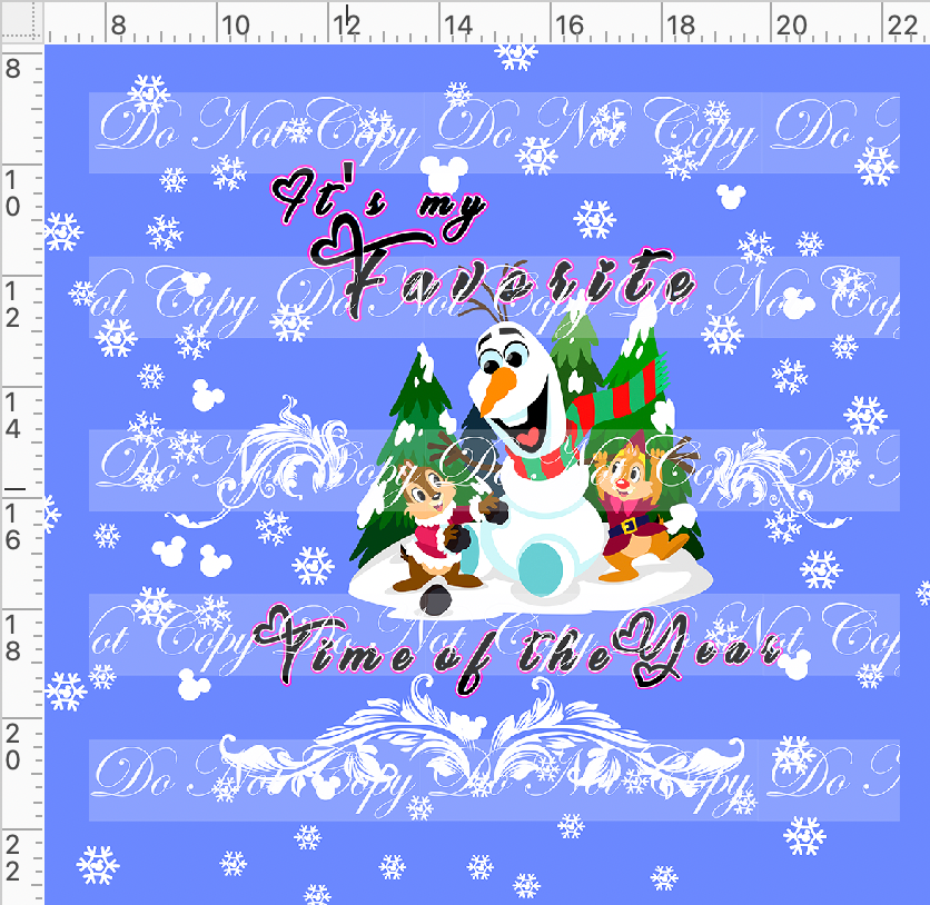 My Favorite Time of the Year - panel - snowman - Favorite Time - cornflower - adult