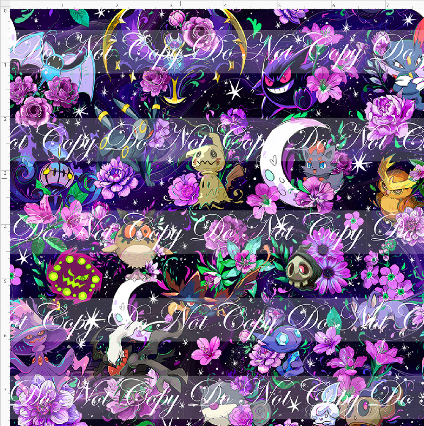 Nocturnal Cuties - main - black and purple - small scale