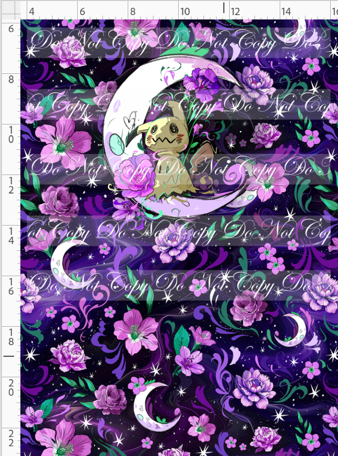 Nocturnal Cuties - panel - black and purple - mimi - CHILD