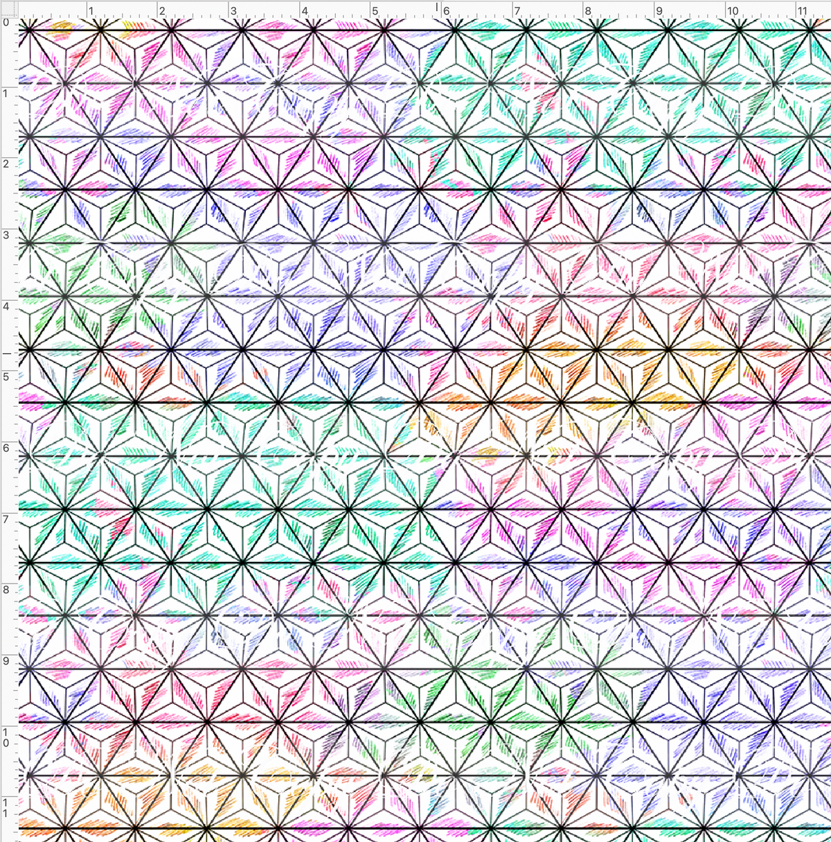 One little spark - triangles - white with black lines - regular scale