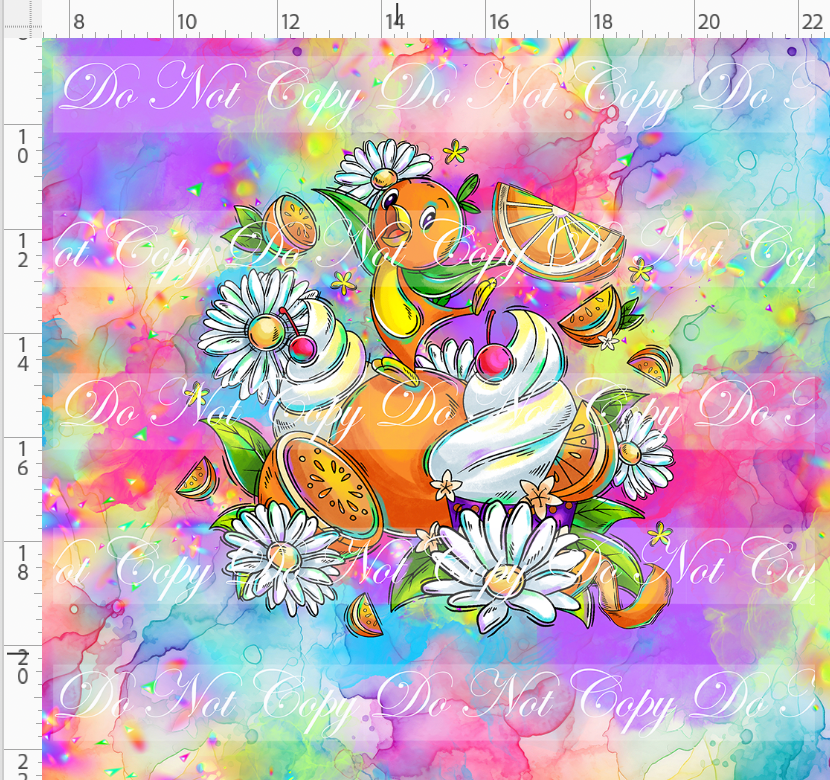 Orange Sunshine - Panel - Colorful - bird and whip - ADULT