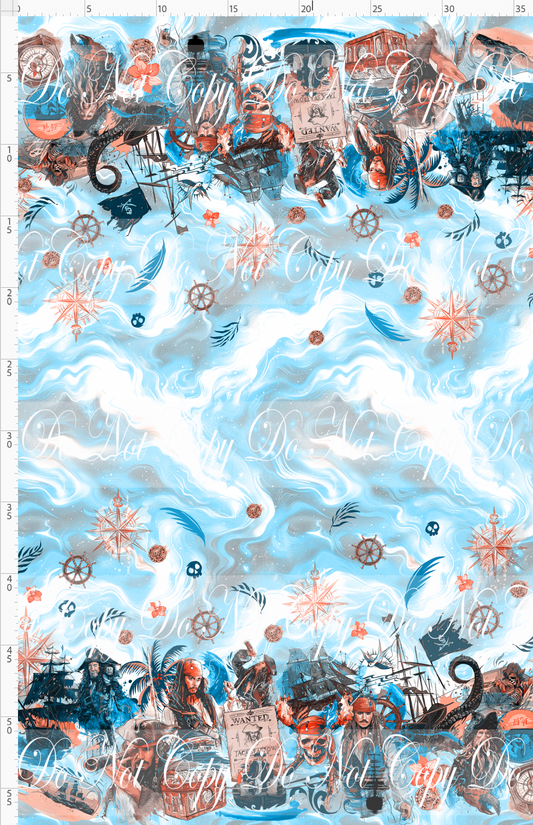 Pirate Tales - Double Border - Blue