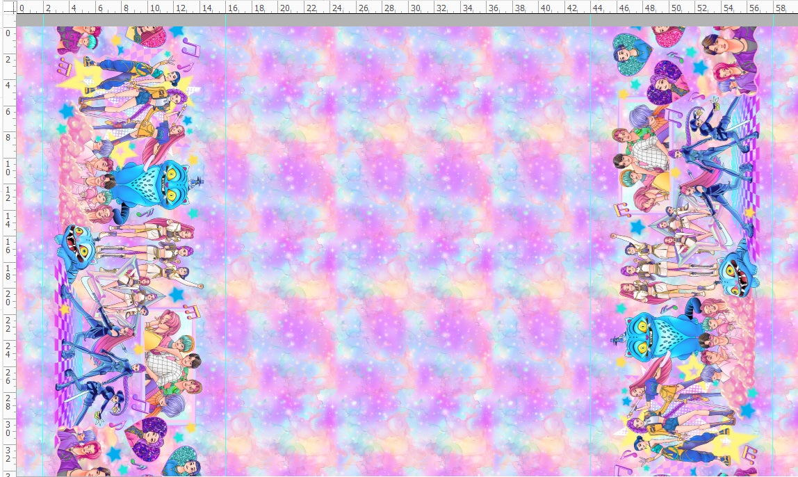 Pop Stars - Double Border - Light Rainbow Background