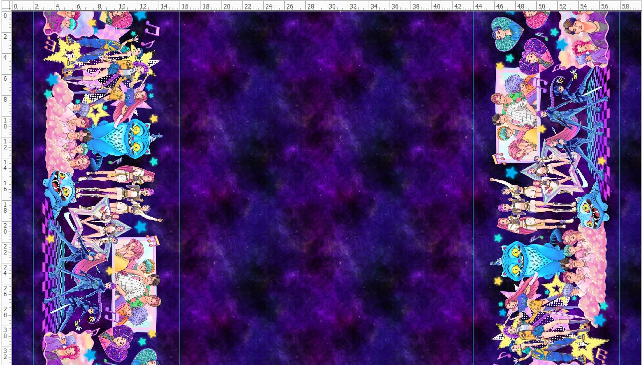 Pop Stars - Double Border - Purple Background