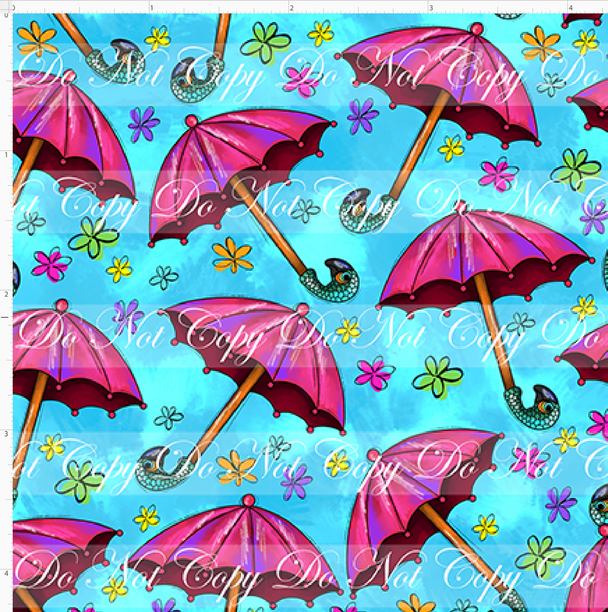Practically Perfect - Umbrella Toss - Small Scale - Teal